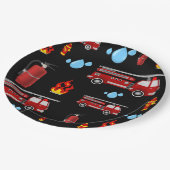 Feuerwehrfahrzeuge Kids Party Boys Papier Neapel Pappteller (Schrägansicht)