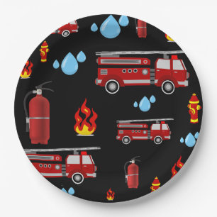 Feuerwehrfahrzeuge Kids Party Boys Papier Neapel Pappteller