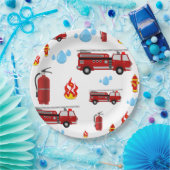 Feuerwehrfahrzeuge Kids Party Boys Papier Neapel Pappteller (Party)