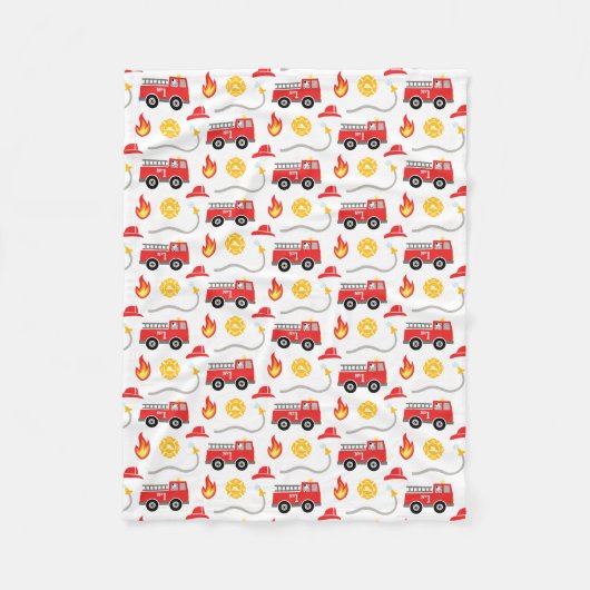 Feuerwehrfahrzeuge Kinder Fleecedecke (Vorderseite)