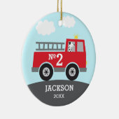 Feuerwehrfahrzeuge Kinder Keramik Ornament (Rechts)