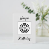 Feuerwehrfeuer Flammen Happy Birthday Postkarte (Stehend Vorderseite)