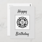 Feuerwehrfeuer Flammen Happy Birthday Postkarte (Vorne/Hinten)