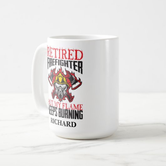 'Feuerwehrfeuer neu entzünden' behalte brennen Kaffeetasse (Vorderseite Links)