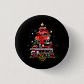 Feuerwehrfeuer Truck Weihnachtsbaum Lichter Santa Button (Vorderseite)