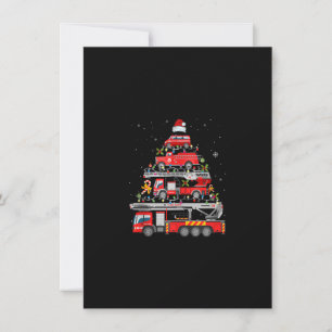 Feuerwehrfeuer Truck Weihnachtsbaum Lichter Santa Einladung