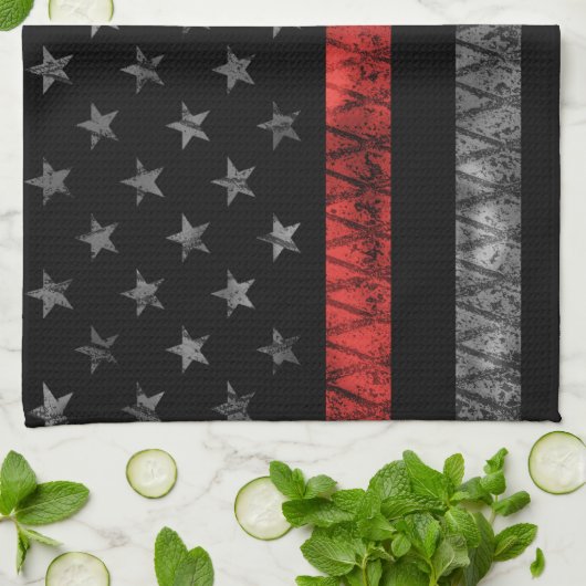 Feuerwehrfeuerflagge Geschirrtuch (Gefaltet)