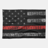 Feuerwehrfeuerflagge Geschirrtuch (Horizontal)