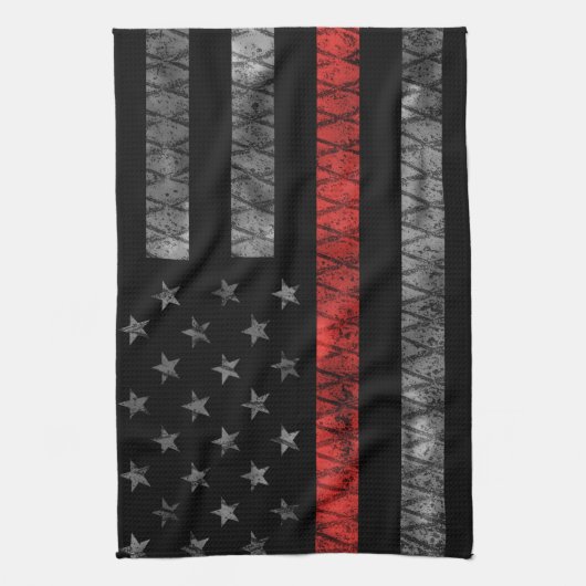 Feuerwehrfeuerflagge Geschirrtuch (Vertikal)