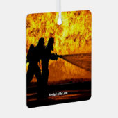 Feuerwehrfeuerflames Metalldekoration Ornament Aus Metall (Vorderseite Rechts)