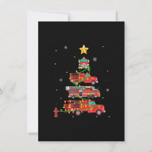Feuerwehrfeuertrad Weihnachtsbaum Xmas Hemd Einladung