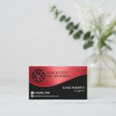 Feuerwehrfeuerwehr Feuerwehrmann Rotes Metall Visitenkarte (Stehend Vorderseite)