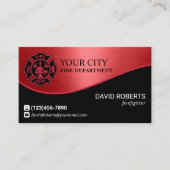Feuerwehrfeuerwehr Feuerwehrmann Rotes Metall Visitenkarte (Vorderseite)
