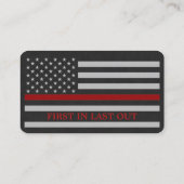 Feuerwehrfeuerwehr Leather Thin Red Line Visitenkarte (Rückseite)