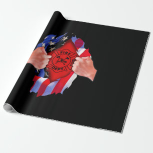 Feuerwehrfeuerwehrfeuerwehrfeuerwehr - rote Linie Geschenkpapier