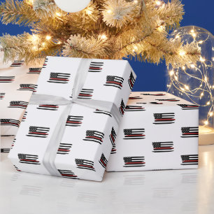Feuerwehrfeuerwehrhelm der roten Linie - Amerikani Geschenkpapier