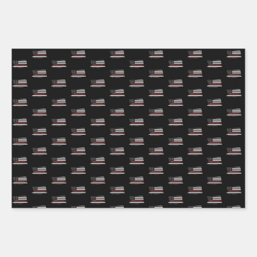 Feuerwehrfeuerwehrhelm der roten Linie - Amerikani Geschenkpapier Set (Vorderseite 3)