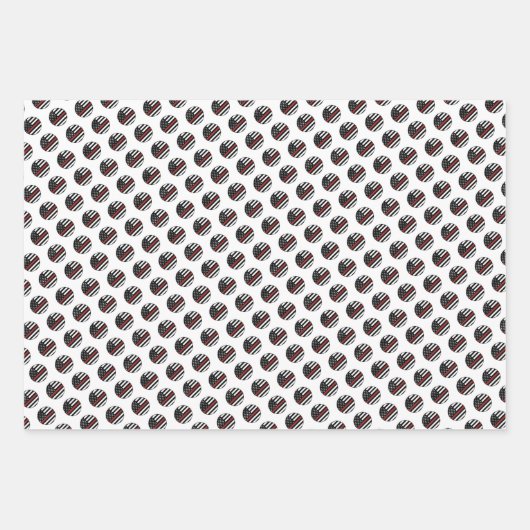 Feuerwehrfeuerwehrhelm der roten Linie - Amerikani Geschenkpapier Set (Vorderseite)