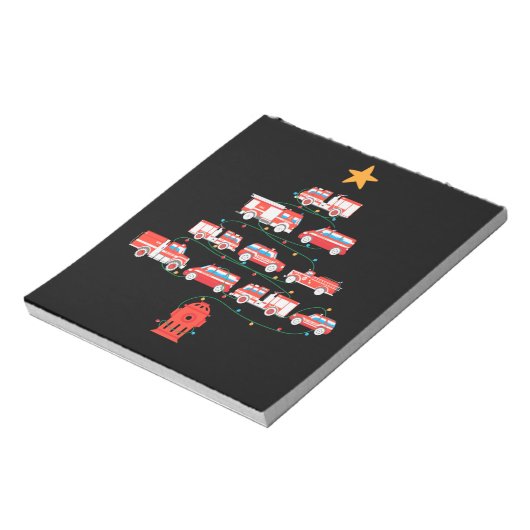 Feuerwehrfeuerwehrhubwagen Weihnachtsbaum.Pnn Notizblock (Rotiert)