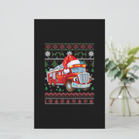 Feuerwehrfeuerwehrmann Weihnachten Niedliche Junge Briefpapier (Stehend Vorderseite)