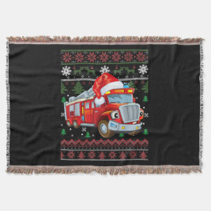 Feuerwehrfeuerwehrmann Weihnachten Niedliche Junge Decke