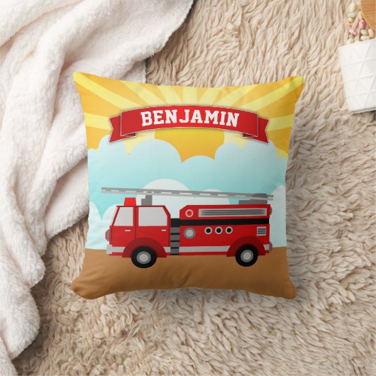 Feuerwehrfeuerwehrraum Personalisiert Name Kids Ro Kissen (Decke)