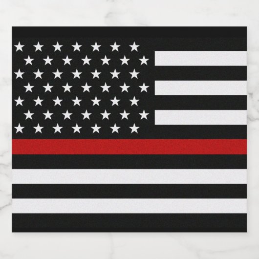 Feuerwehrflagge der dünnen roten Linie Bierflaschenetikett (Einzelnes Label)