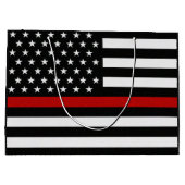 Feuerwehrflagge der Thunfischroten Linie Große Geschenktüte (Rückseite)