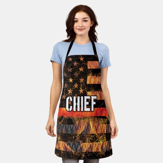 Feuerwehrflagge Schürze (Getragen)