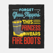 Feuerwehrfrau Diese Prinzessin trägt Feuerstiefel Fleecedecke (Vorderseite)