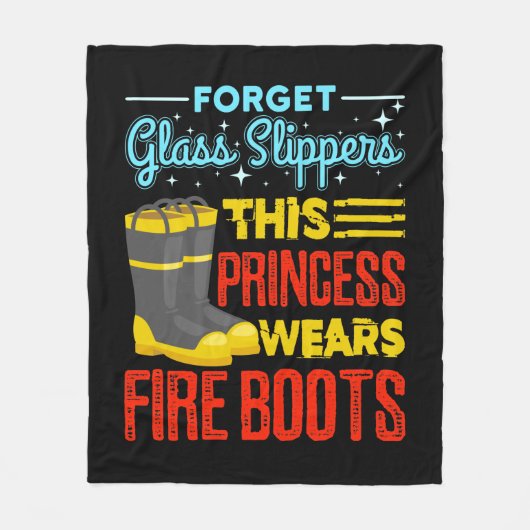 Feuerwehrfrau Diese Prinzessin trägt Feuerstiefel Fleecedecke (Vorderseite)