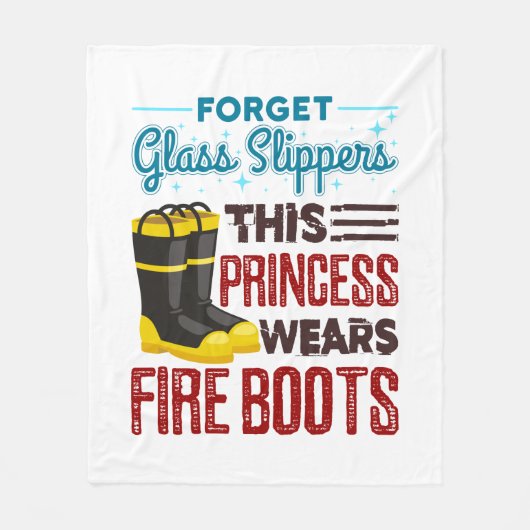 Feuerwehrfrau Diese Prinzessin trägt Feuerstiefel Fleecedecke (Vorderseite)