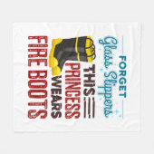 Feuerwehrfrau Diese Prinzessin trägt Feuerstiefel Fleecedecke (Vorderseite (Horizontal))