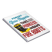 Feuerwehrfrau Diese Prinzessin trägt Feuerstiefel Notizblock (Rechte Seite)