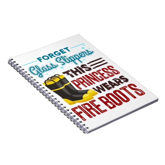 Feuerwehrfrau Diese Prinzessin trägt Feuerstiefel Notizblock (Rechte Seite)