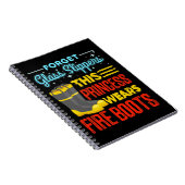 Feuerwehrfrau Diese Prinzessin trägt Feuerstiefel Notizblock (Rechte Seite)