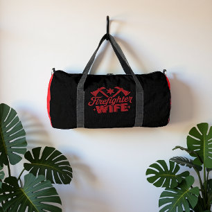 Feuerwehrfrau-Ehefrau Äxte Sterne Design Duffle Bag