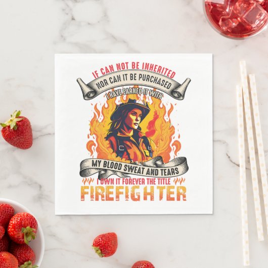 Feuerwehrfrau Serviette (Beispiel)