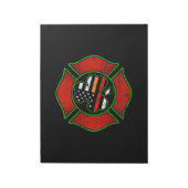 Feuerwehrfrau St Patricks Day Irish American Flag Notizblock (Rotiert)