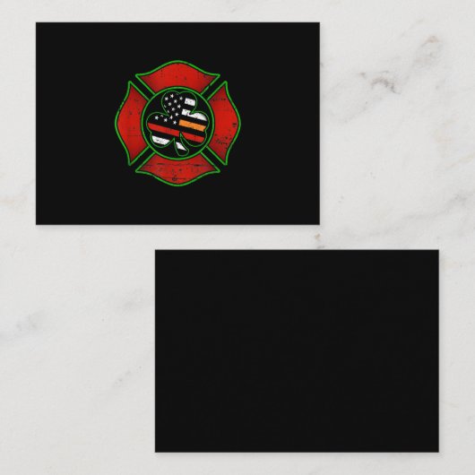 Feuerwehrfrau St Patricks Day Irish American Flag Visitenkarte (Vorne/Hinten)