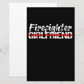 Feuerwehrfrau Thin Red Line Feuerwehrfrau Briefpapier (Vorne/Hinten)