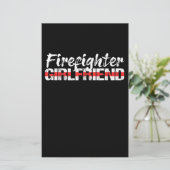 Feuerwehrfrau Thin Red Line Feuerwehrfrau Briefpapier (Stehend Vorderseite)