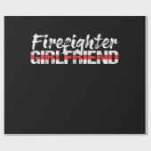 Feuerwehrfrau Thin Red Line Feuerwehrfrau Geschenkpapier (Flach)