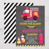 Feuerwehrfrau von Feuerwehrleuten Einladung (Vorne/Hinten)