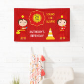 Feuerwehrfrau zum Thema Geburtstagspartei personal Banner (Insitu)