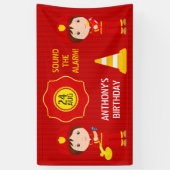 Feuerwehrfrau zum Thema Geburtstagspartei personal Banner (Vertikal)