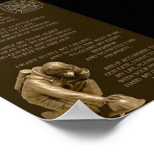 Feuerwehrgebet Poster (Ecke)