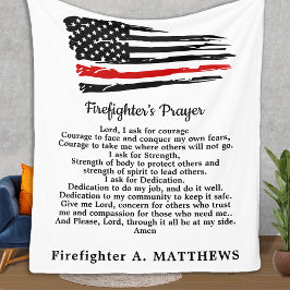 Feuerwehrgebet Thin Red Line Amerikanische Flagge Fleecedecke