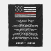 Feuerwehrgebet Thin Red Line Personalisierter Name Fleecedecke (Vorderseite)