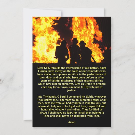 Feuerwehrgebet zur St. Florian Card (Vorderseite)